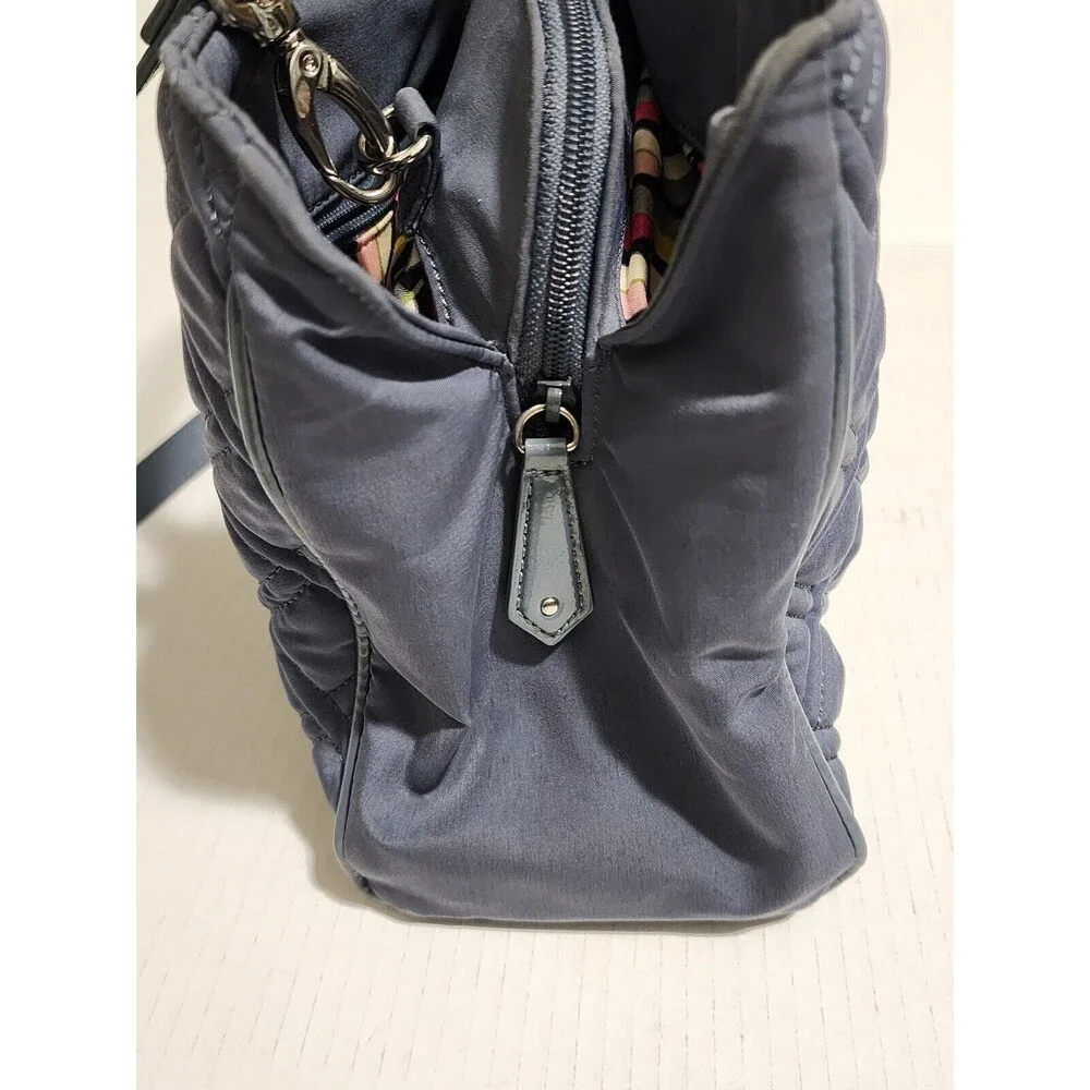 Vera Bradley Womens Purse Solid Gray Quilted 2 Handles Shoulder Strap Pockets